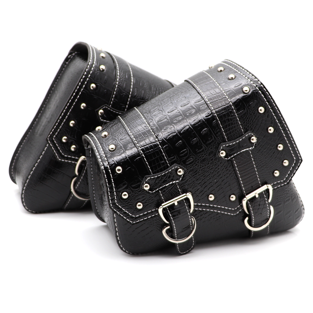Luxury Bags Luggage - Siyah Lüks Üçgen Timsah Desen Metal