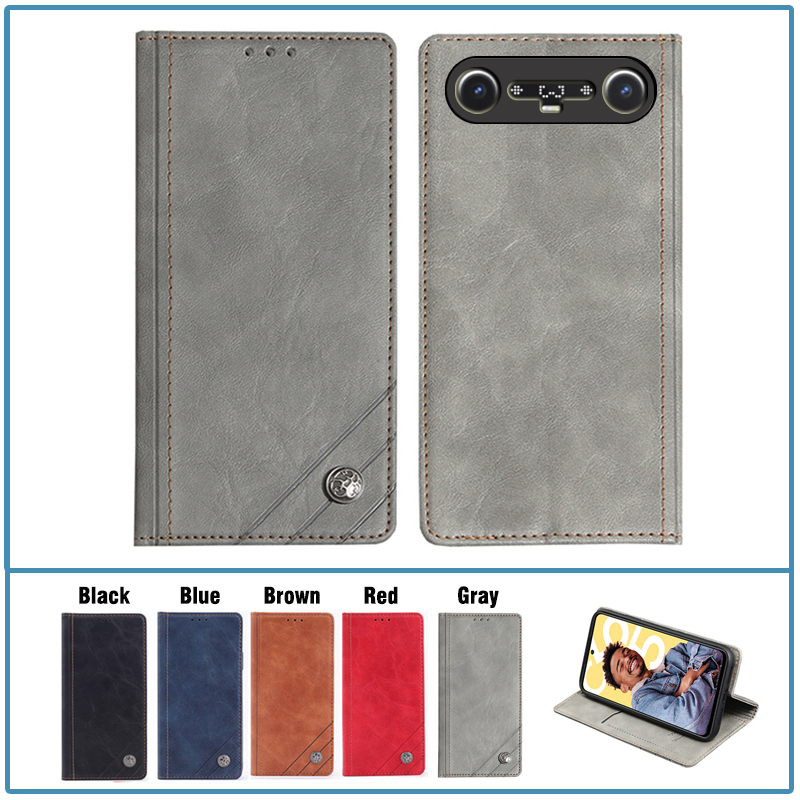 Briefcase Leather Slim - Tecno Camon için Çift Taraflı Deri