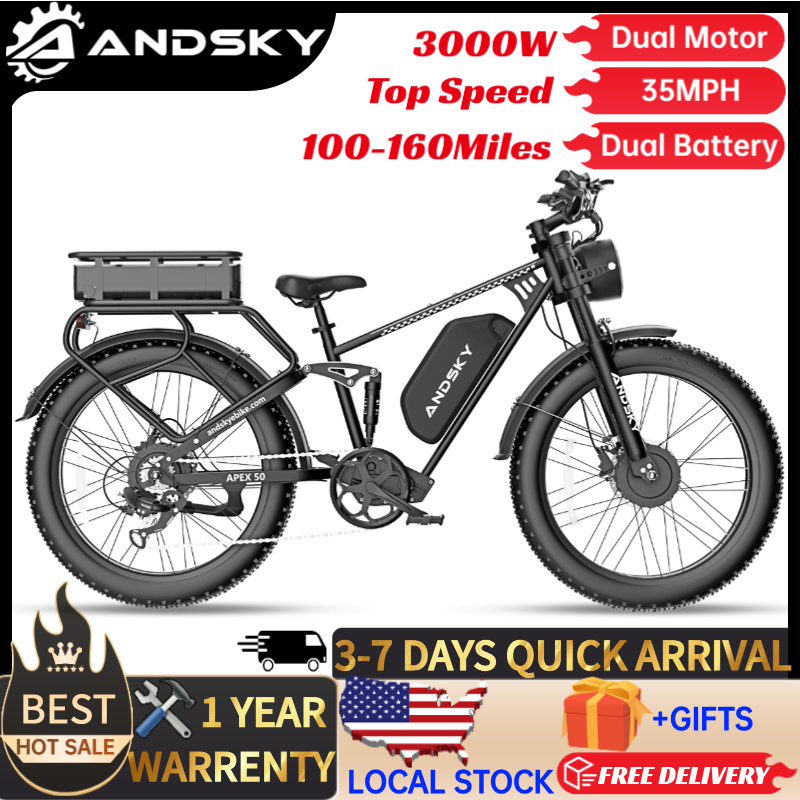 Luxury Bags On Sales - ANDSKY Apex50 AWD Elektrikli Bisiklet 3000W