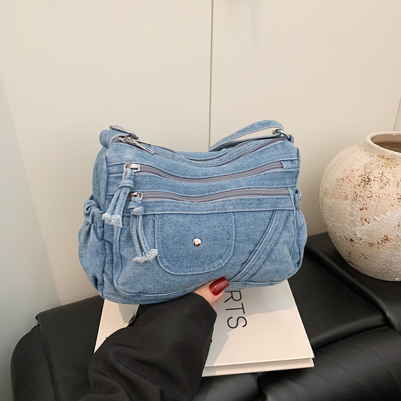 Sokak Stili Retro Mavi Kot Çan - Luxury Bags Denim incelemesi ve fiyatı