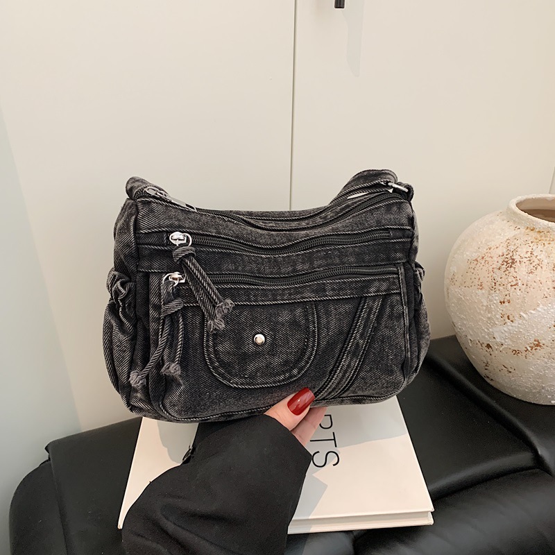 Sokak Stili Retro Mavi Kot Çan - Luxury Bags Denim incelemesi ve fiyatı