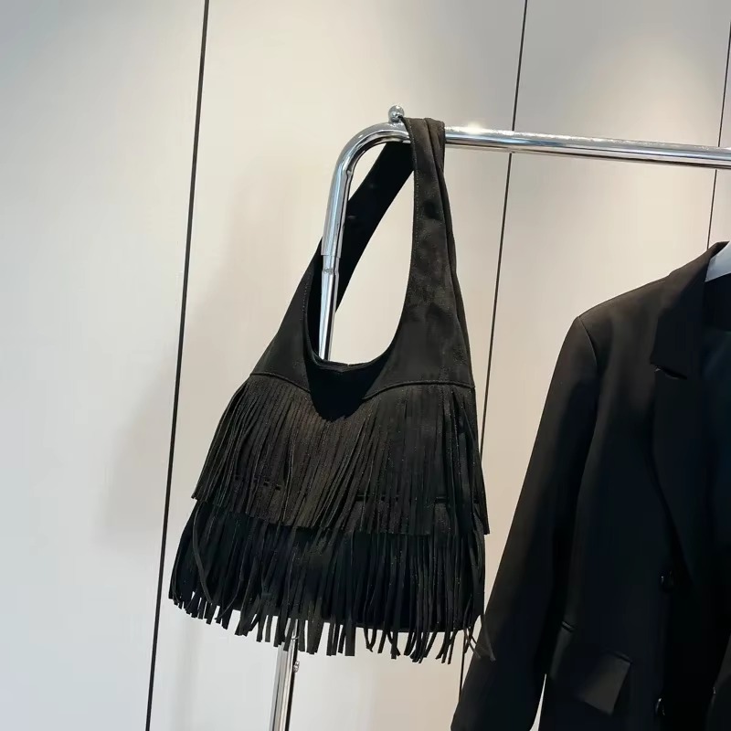 Sahte Süet Püskül Omuz Çantala - Luxury Bags On Sales incelemesi ve fiyatı