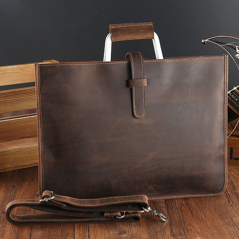 Erkek Üst Tahıl Çılgın At Deri - Briefcase Leather Slim incelemesi ve fiyatı